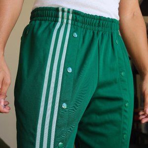 Adidas x Ivy Park Track Pants In Dark Green With Snap Detail, Size M